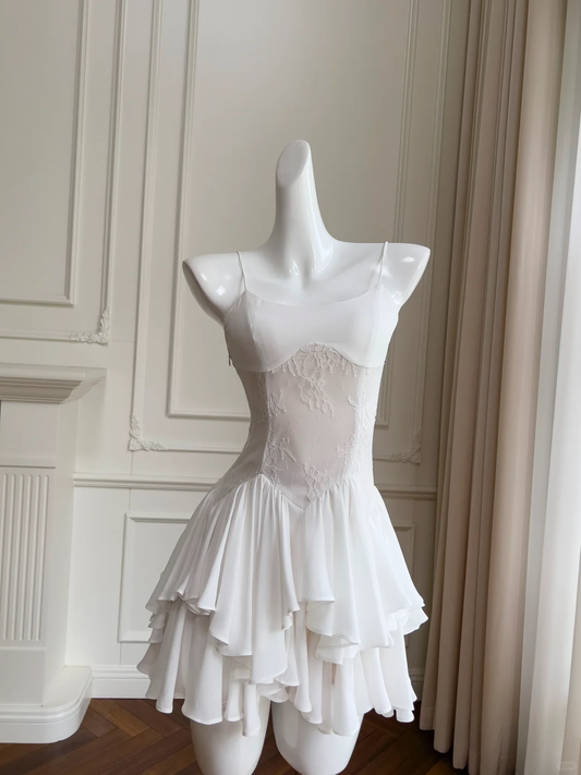 Classy A Line Spaghetti Straps Satin Sequin Short Prom Dress,Homecoming Dress,Birthday Dress GG2704