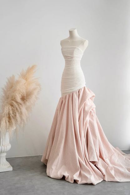 Classy Mermaid Strapless Satin Long Prom Dress, Party Dress, Evening Dress GG2816