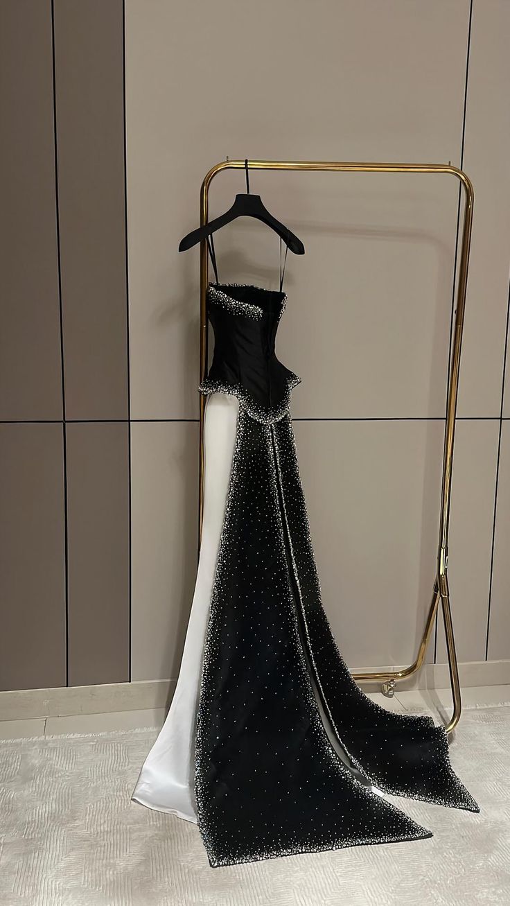 Gorgeous Mermaid Spaghetti Straps Satin Beaded Long Prom Dress,Party Dress,Evening Dress GG3424