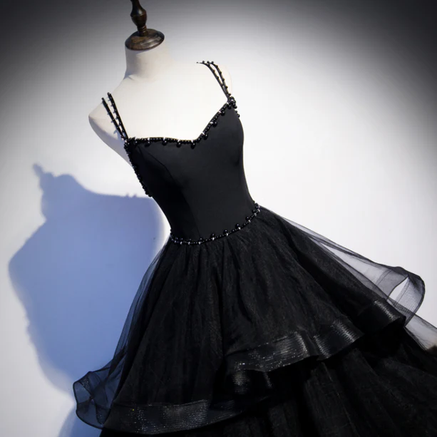 Clam A Line Spaghetti Straps Beading Layers Tulle  Long Prom Dress,Evening Dress GG376