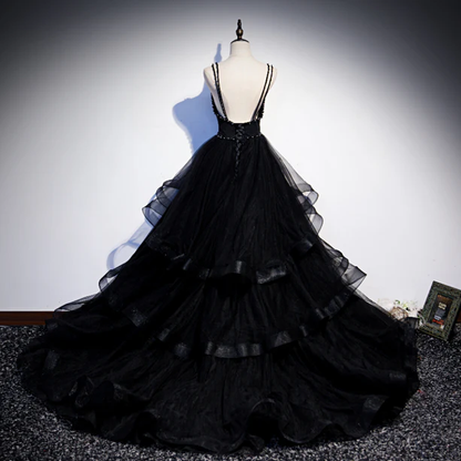 Clam A Line Spaghetti Straps Beading Layers Tulle  Long Prom Dress,Evening Dress GG376
