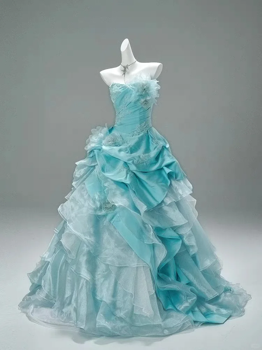 Gorgeous Ball Gown Strapless Satin Long Prom Dress,Party Dress,Evening Dress GG3884