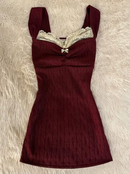 Burgundy A Line Sweetheart Satin Lace Short Homecoming Dress,Summer 19th Birthday Dress GG4068