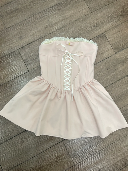 Pretty A Line Strapless Satin Short Homecoming Dress,Summer 19th Birthday Dress GG4221