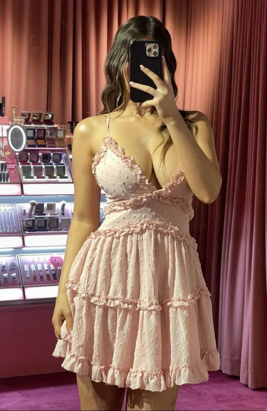 Pretty A Line Spaghetti Straps Satin Short Homecoming Dress,Summer 20th Birthday Dress GG4308