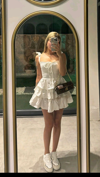 Sweet 16th A Line Spaghetti Straps Satin Tiered Short Homecoming Dress,Summer Birthday Dress GG4340