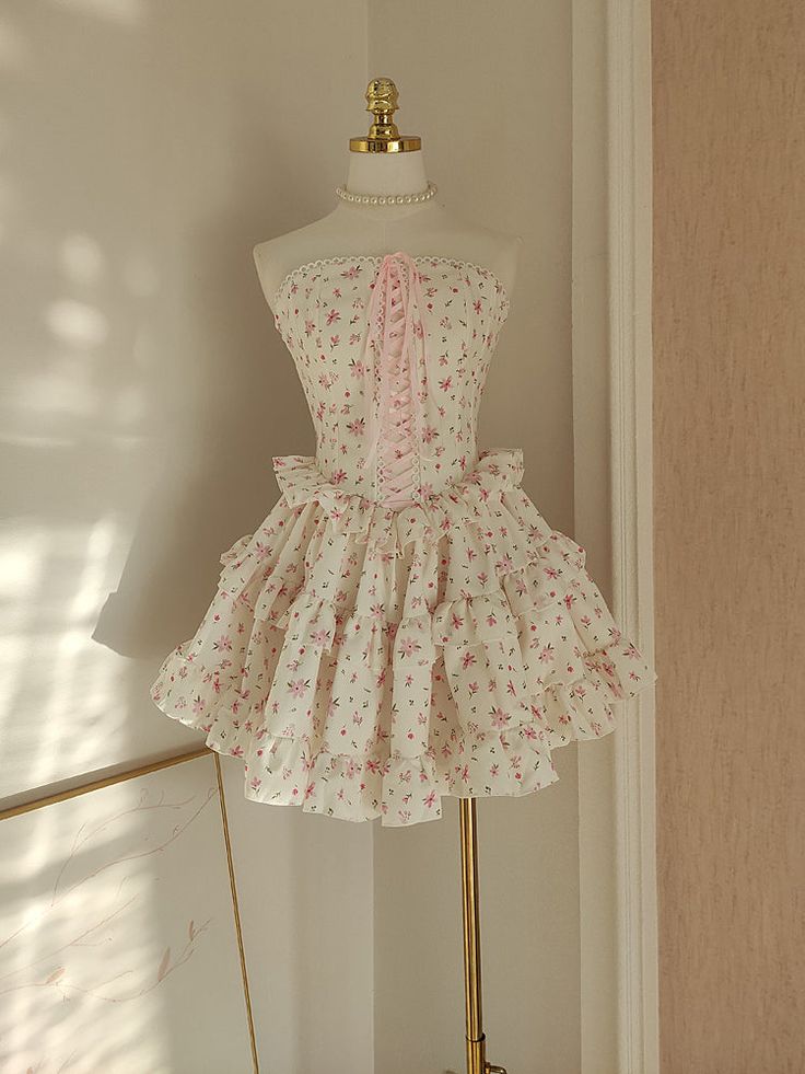 Sweet A Line Strapless Printed Floral Satin Short Homecoming Dress,Vacation Dress,Summer 18th Birthday Dress GG4613