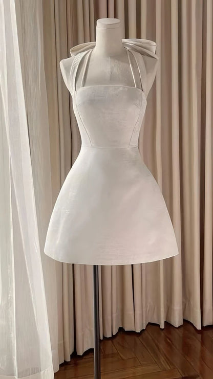 Cute A Line Halter Satin Short Homecoming Dress,Vacation Dress,Summer 18th Birthday Dress GG4728
