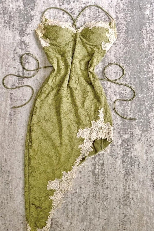 Charming Mermaid Spaghetti Straps Lace Short Homecoming Dress,Vacation Dress,Summer 21th Birthday Dress GG4789