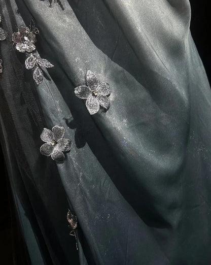 Unique Gorgeous Mermaid Spaghetti Straps Gradient Satin Applique Long Prom Dress,Party Dress,Formal Evening Dress GG4852