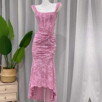 Sexy Mermaid Low Collar Satin Long Prom Dress,Evening Dress GG913