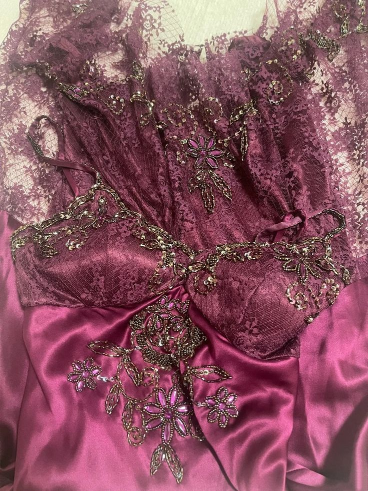 Gorgeous Spaghetti Straps Fuchsia Satin Lace Beaded Mermaid Long Evening Dress Formal Wedding Guest Dress D1887