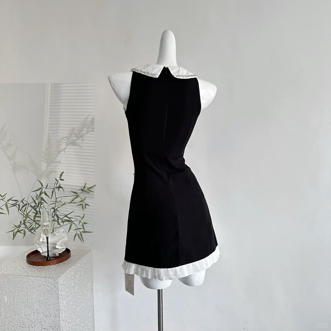 Pretty Black Sleeveless A Line Mini Birthday Dress Holiday Dress S321