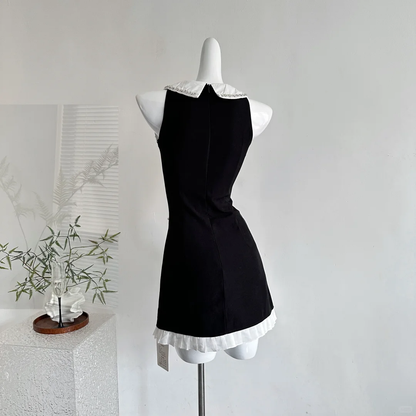 Pretty Black Sleeveless A Line Mini Birthday Dress Holiday Dress S321