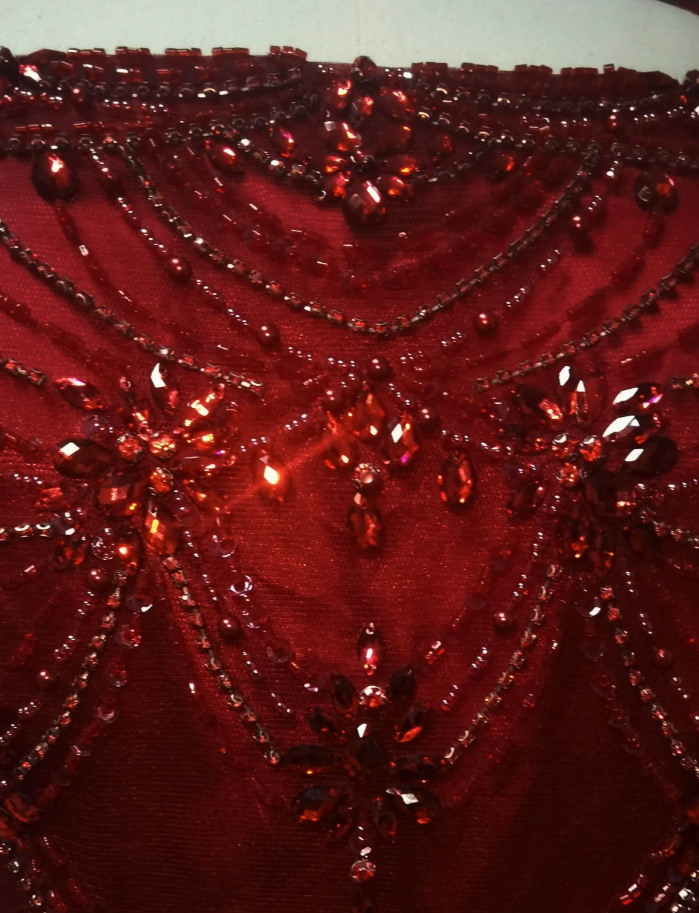 Gorgeous Spaghetti Straps Burgundy Tulle Beaded Ball Gown Sweet 16 Dress