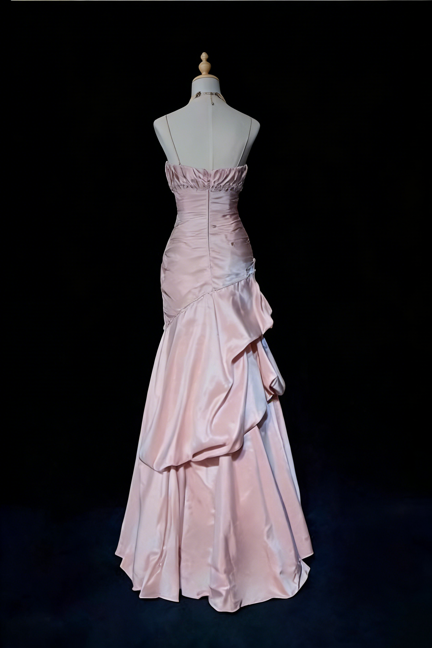 Light Pink Prom Dress Spaghetti Straps Mermaid Beading Vintage Long Party Dress Birthday Outfits, D899