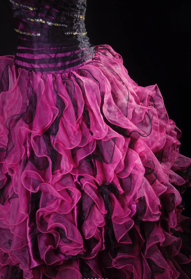 Chic Strapless Hot Pink Ruffle Multi-Layered Princess Party Dress Two-way Prom Dress D2236