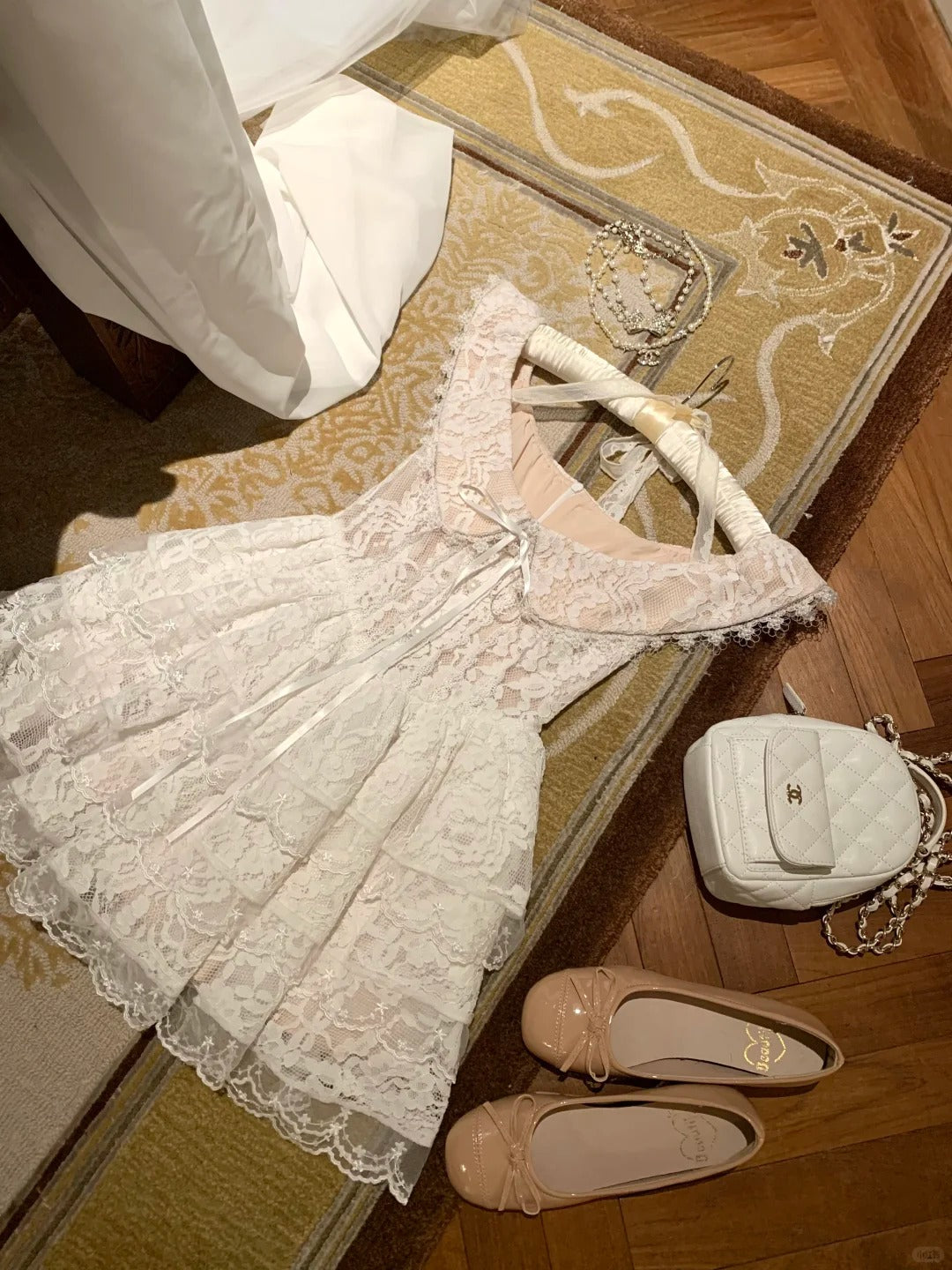 Cute Sleeveless Lace Fold Tiered Short Prom Dress Homecoming Dress Sweet 16 Dress  D1779