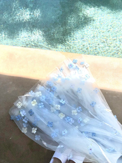 Seaside Spaghetti Straps Flower Tulle Homecoming Dress Sweet 16 Dress Cocktail Dress   D1781