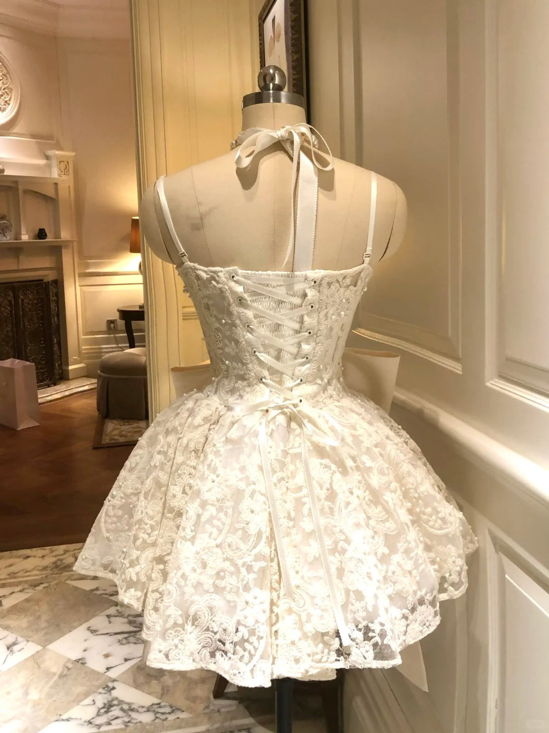 Cute Spaghetti Straps Butterfly Pearl Embroidery Pleated Sweet 16 Dress Birthday Party Dress  D1785