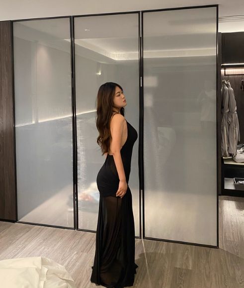 Sexy V-neck Halter Large Backless Tulle Floor Length Skirt Summer Dress Women Dress  D1818