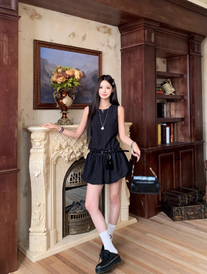 Newest Crew Neck Striped Short Skirt Casual Dress Women Summer Date Dress D1917