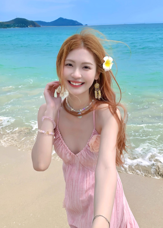 Seaside V -neck Spaghetti Straps Flower Pleated Long Vacation Dress Summer Women Dress  D1931
