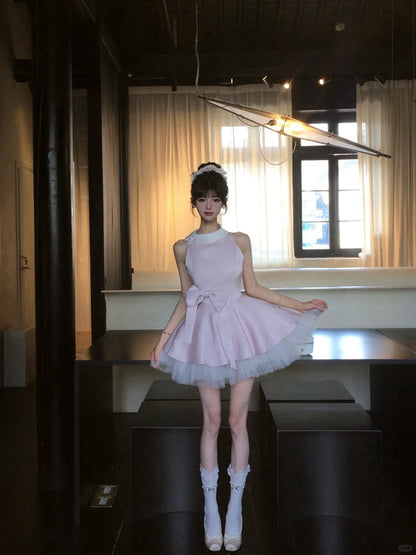 Cute A Line Bowknot Tulle Tiered Short Prom Dress Homecoming Dress Birthday Party Dress D2111