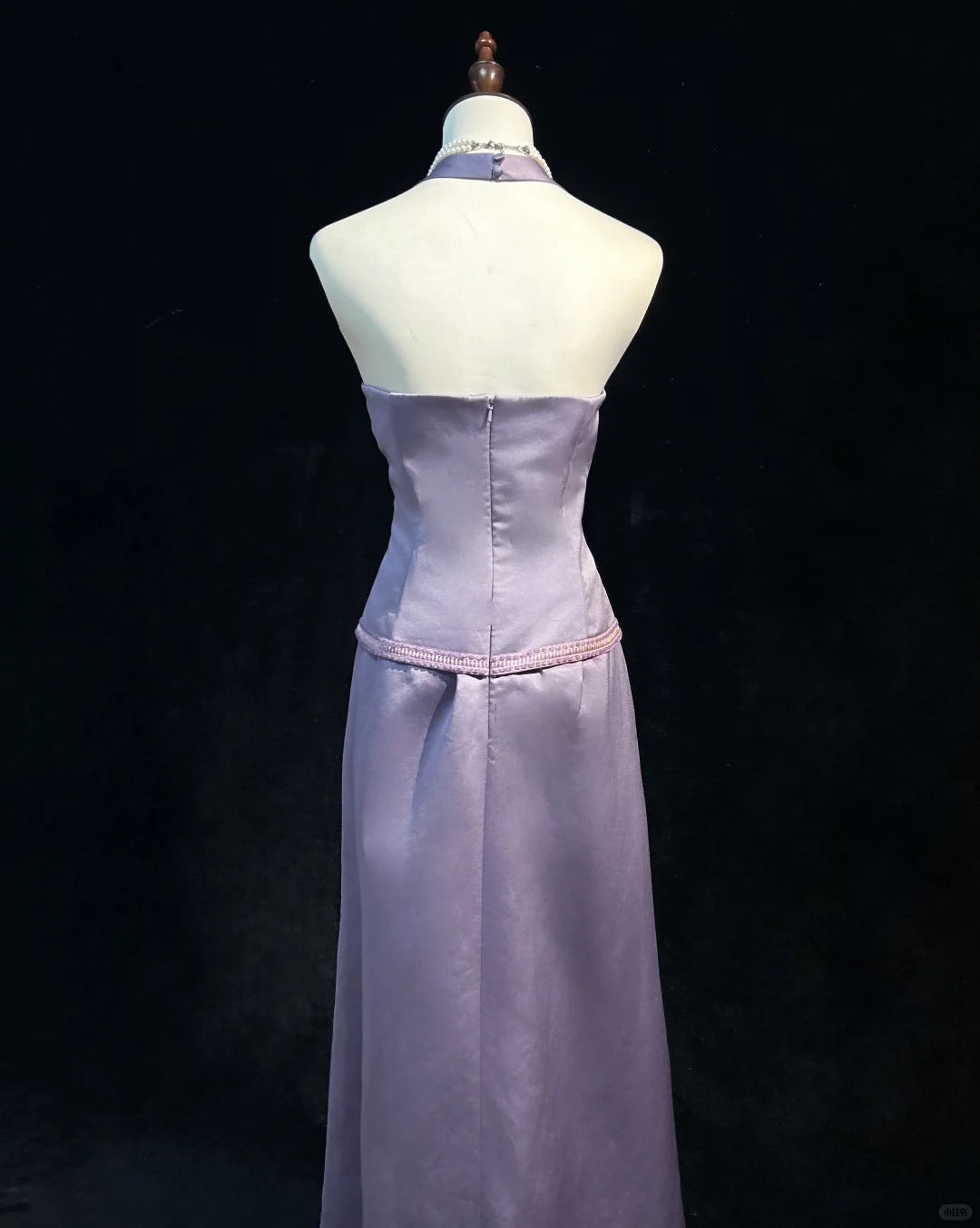 Elegant A Line Halter Satin Prom Dress Evening Dress Birthday Party Dress  D2115