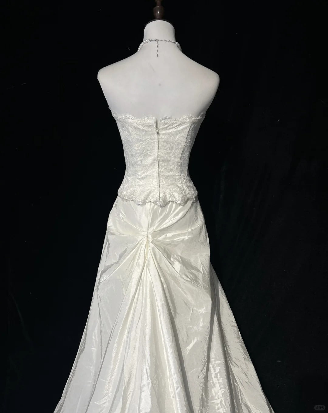 Elegant A Line Strapless Lace Floor Length Prom Dress Wedding Dress Evening Dress Party Dress   D2124