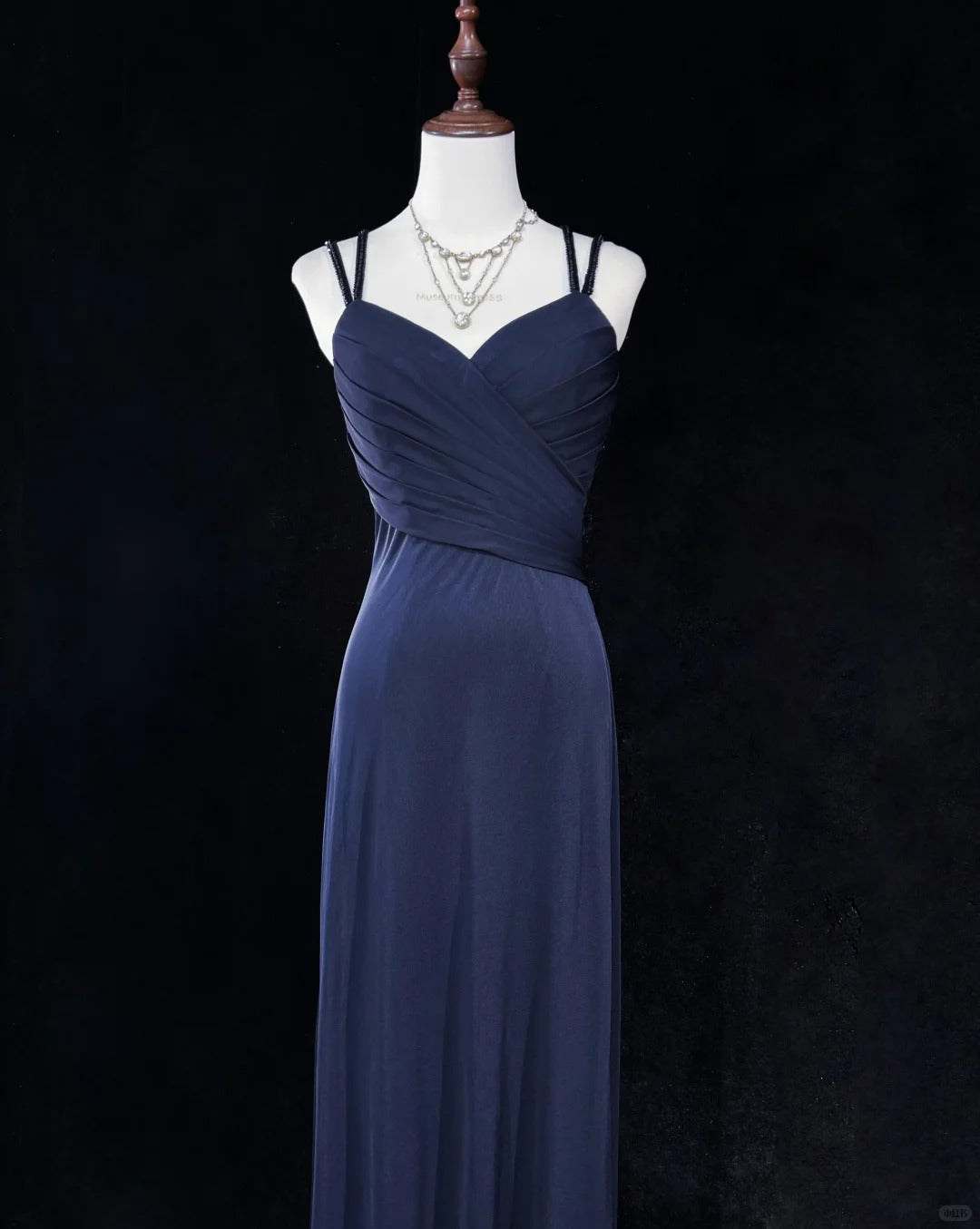 Sexy Spaghetti Straps Appliques Pleated Backless Floor Length Prom Dress Evening Dress Birthday Dress   D2130