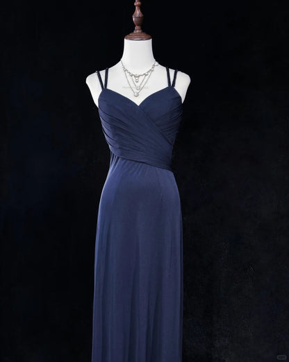 Sexy Spaghetti Straps Appliques Pleated Backless Floor Length Prom Dress Evening Dress Birthday Dress   D2130