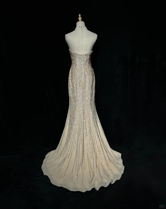 Shiny Sweetheart Neckline Sequins Floor Length Prom Dress Evening Dress Party Dress   D2131