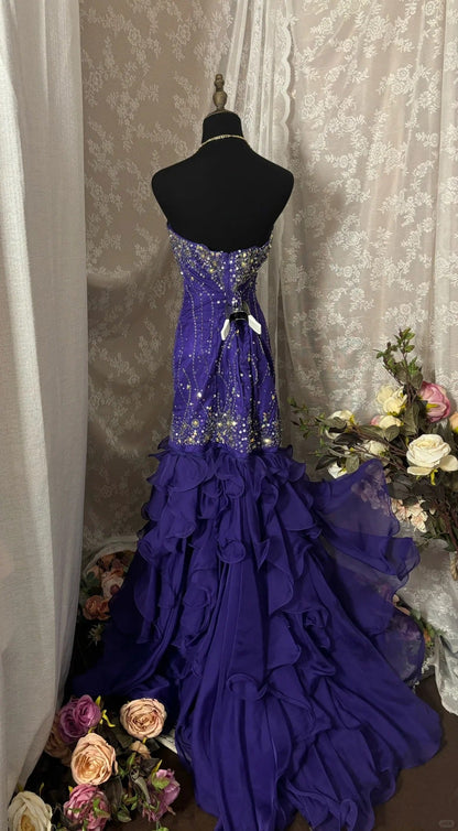 Charming Prom Dress Sweetheart Sequins Ruffle Mermaid Evening Dress Gala Dress D2242