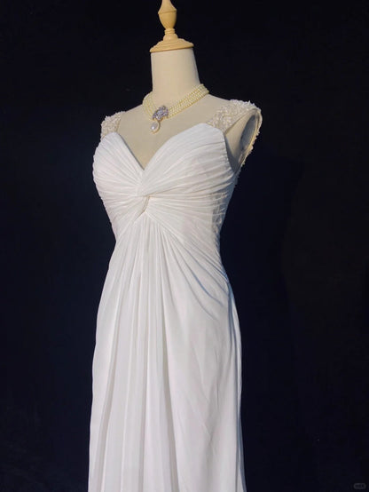 Charming Prom Dress V-neck Beading Pleated Gala Dress Business Dinner Dress Evening Dress D2318