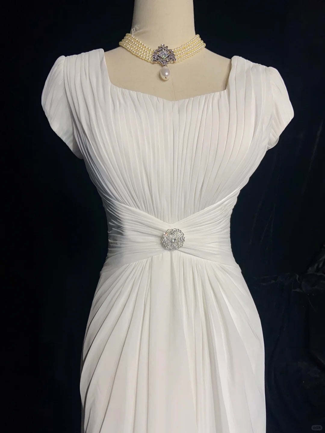 Charming Prom Dress Square Neck Pleated Gala Dress Evening Dress Business Dinner Dress Prom Gown  D2327