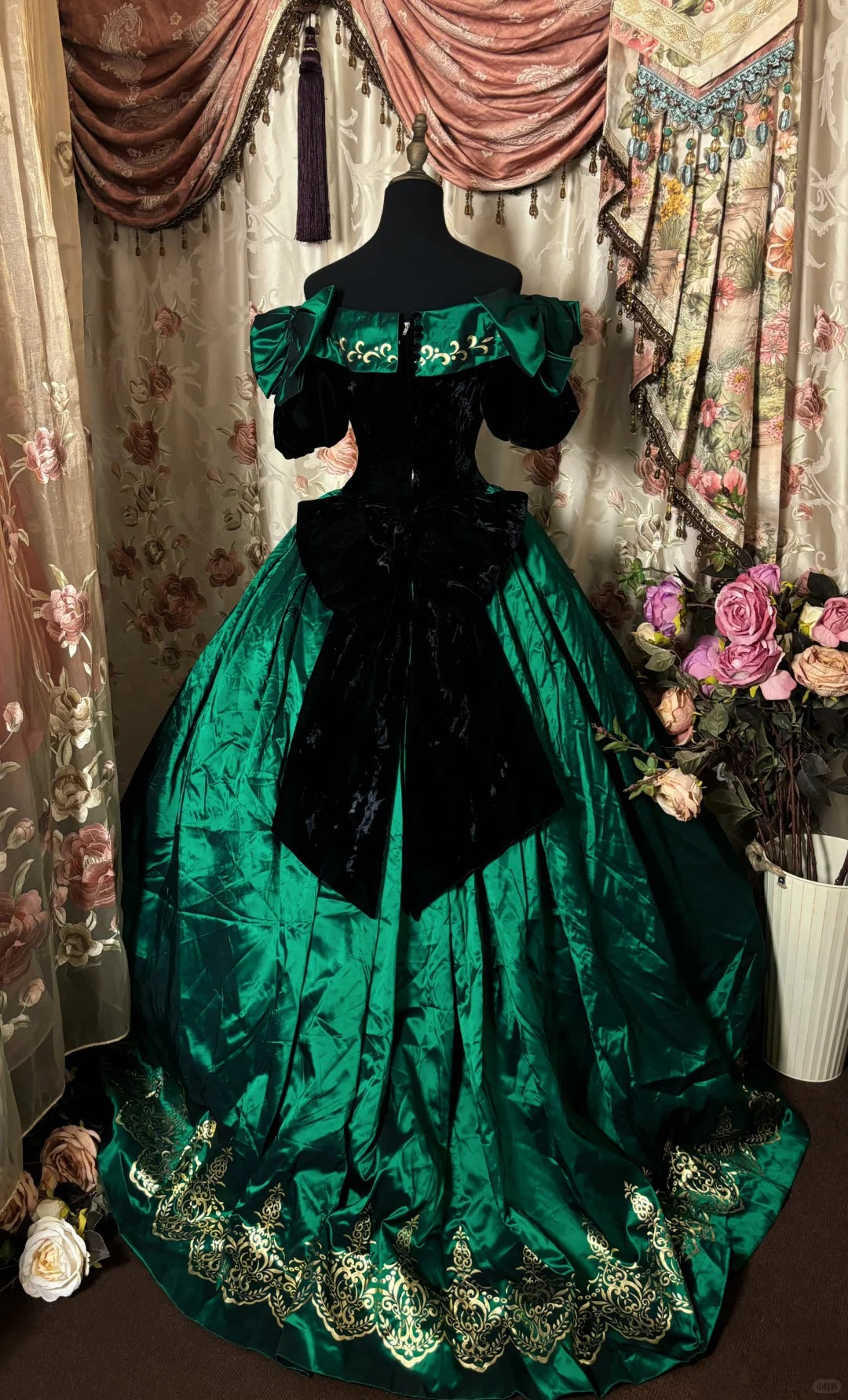 Elegant Ball Gown Off Shoulder Print Prom Dress Evening Dress Dancing Dress Princess Dress   D2369