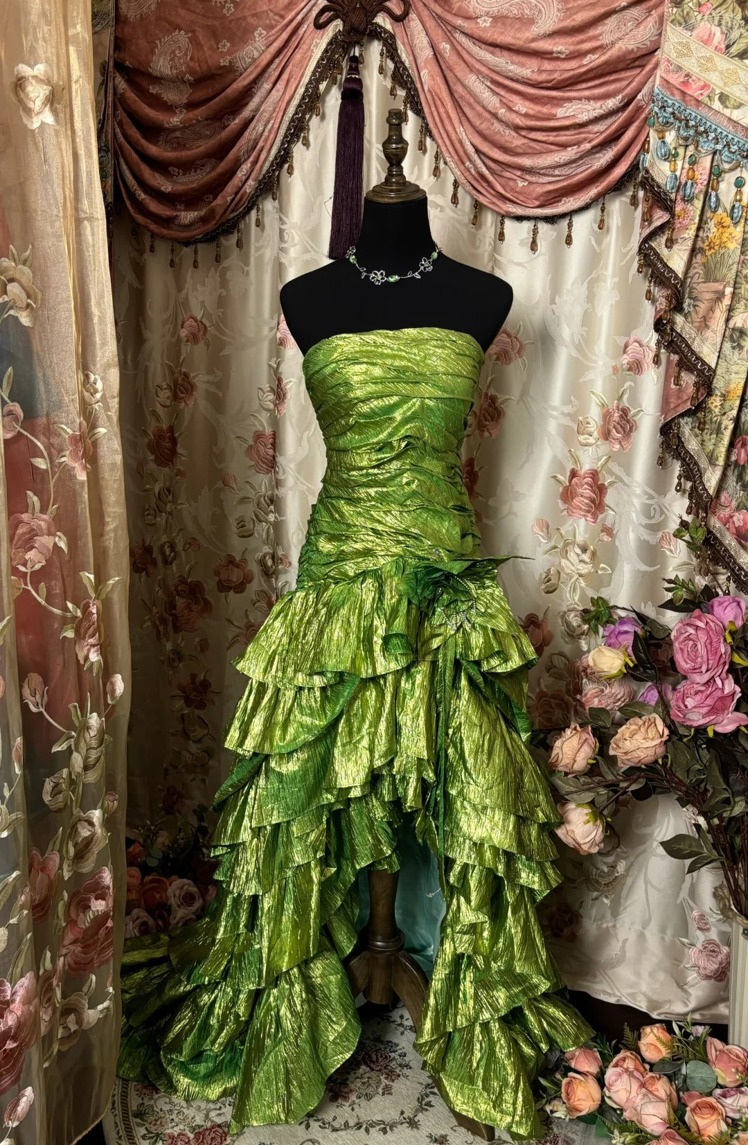 Charming Prom Dress Strapless Pleated Tiered Prom Gown Evening Dress Gala Dress Business Dinner Dress     D2378
