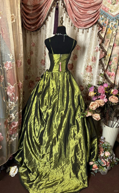 Pretty Prom Dress Spaghetti Straps Ball Gown Evening Dress Birthday Dress Sweet 16 Dress    D2381