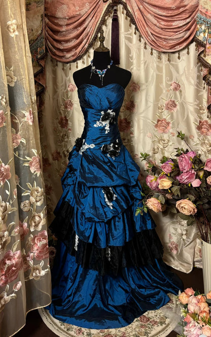 Stunning Prom Dress Sweetheart Pleated Flower Prom Dress Evening Dress Gala Dress Business Dinner Dress  D2393