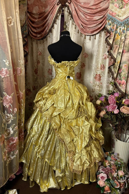 Gorgeous Prom Dress Strapless Pleated Ball Gown Evening Dress Birthday Party Dress  D2404