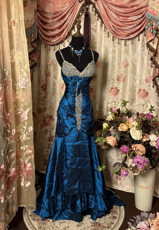 Gorgeous Prom Dress Spaghetti Straps Pleated Long Evening Dress Gala Dress Business Dinner Dress  D2407