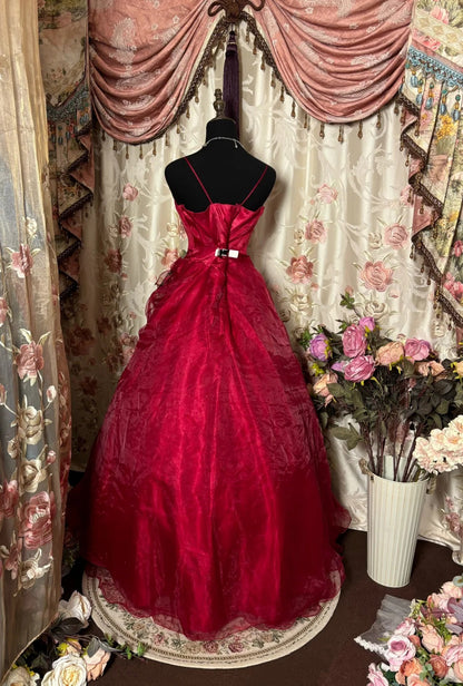Charming Prom Dress Spaghetti Straps Ball Gown Evening Dress Birthday Party Dress  D2415