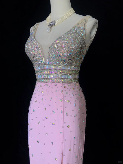 Shiny Prom Dress Spaghetti Straps Mermaid Prom Gown Evening Dress Gala Dress Business Dinner Dress  D2420