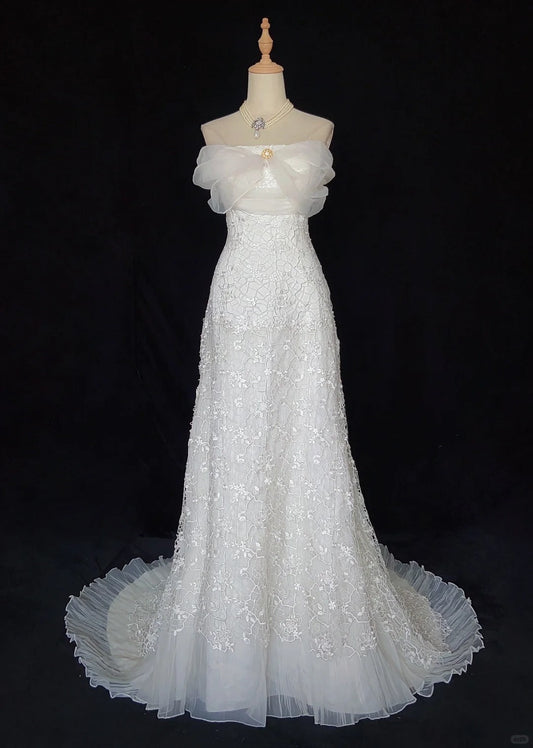 Charming Wedding Dress Strapless Tulle Prom Gown Evening Dress Gala Dress Prom Dress  D2422