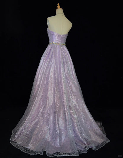 Shiny Prom Dress Strapless Prom Gown Evening Dress Gala Dress Business Dinner Dress Party Dress  D2448