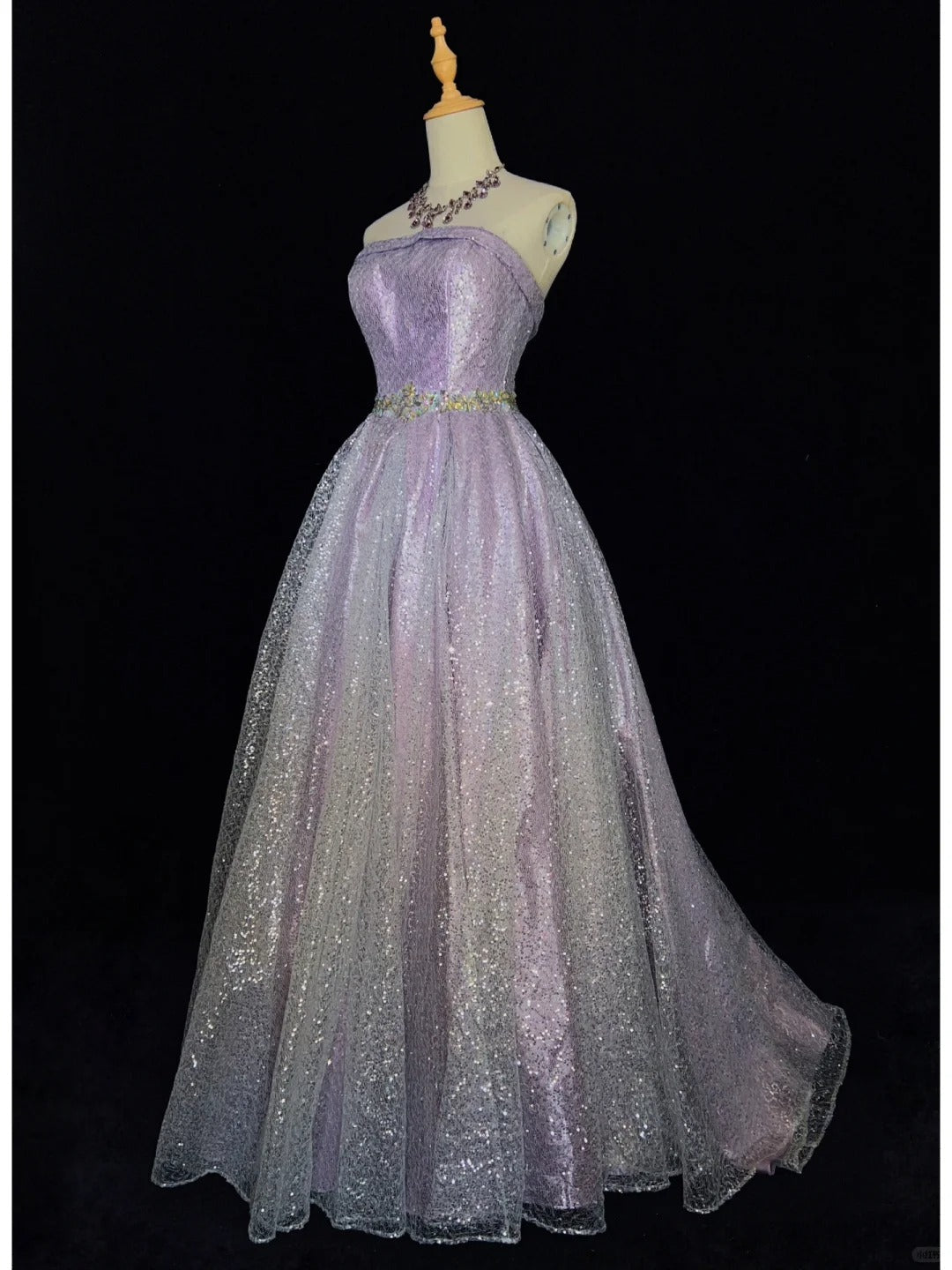 Shiny Prom Dress Strapless Prom Gown Evening Dress Gala Dress Business Dinner Dress Party Dress  D2448