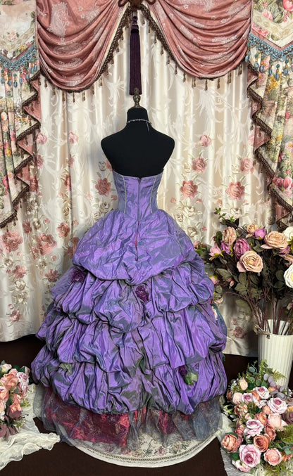 Pretty Prom Dress Strapless Pleated Ball Gown Evening Dress Gala Dress Masquerade Ball  D2484