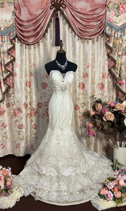 Pretty Wedding Dress Sweetheart Beading Mermaid Long Evening Dress Gala Dress Prom Dress  D2487