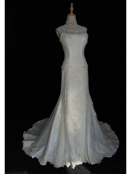 Romantic Wedding Dress Spaghetti Straps Prom Dress Evening Dress Gala Dress Proposal Dress   D2518